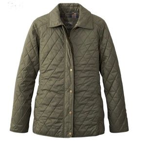 LL Bean Women’s green Quilted Riding jacket - medium